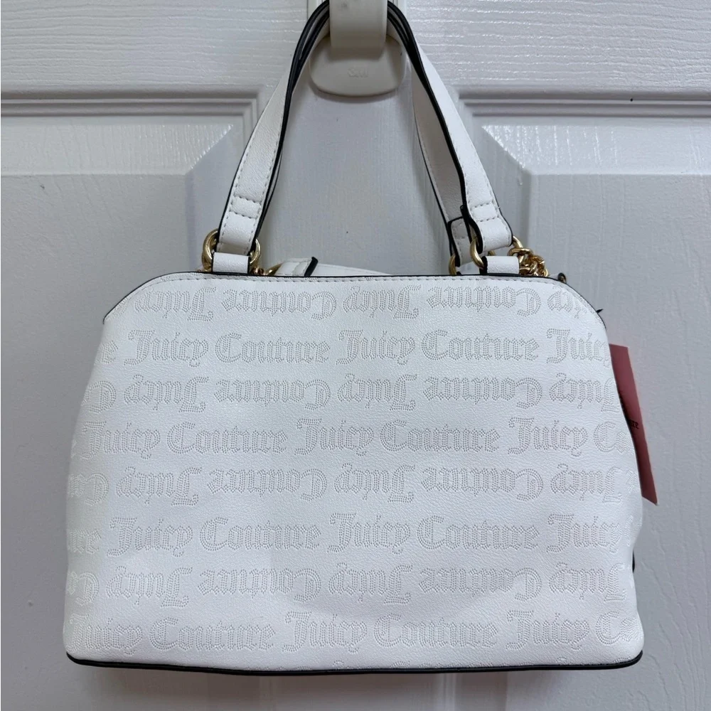 NWT Juicy Couture Royal Juicy Satchel in Angel (White) with Heart Charm